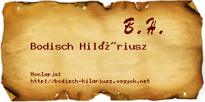 Bodisch Hiláriusz névjegykártya